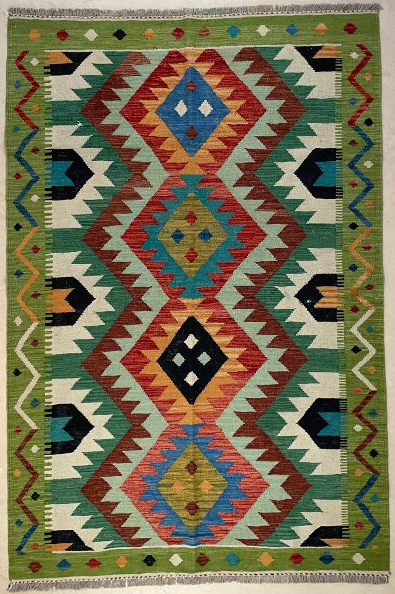 Handgeweven Afghaans Kelim Tapijt 123 X 182 CM