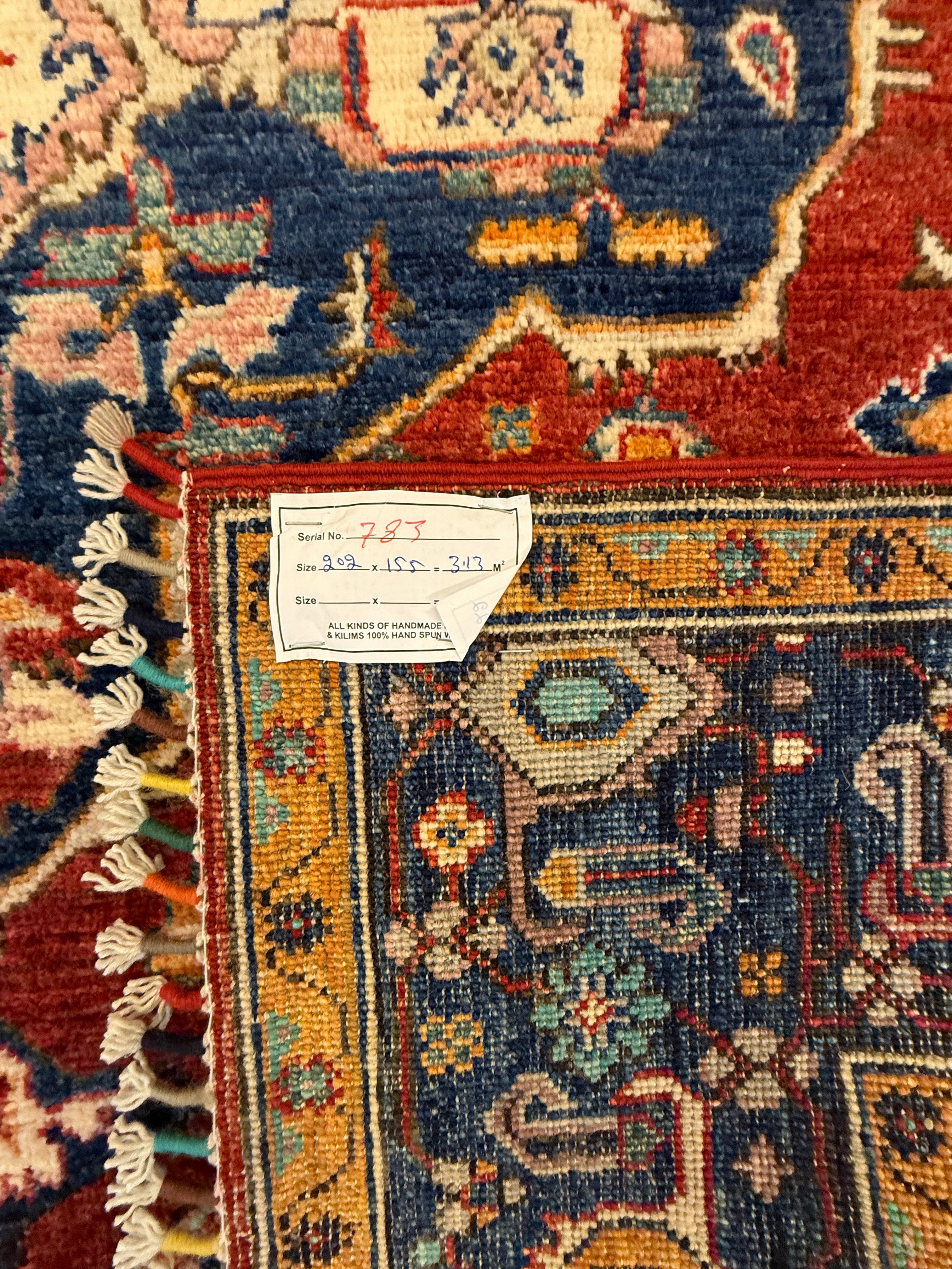 Afghaans Heriz Tapijt Handgeknoopt 155 X 202 CM