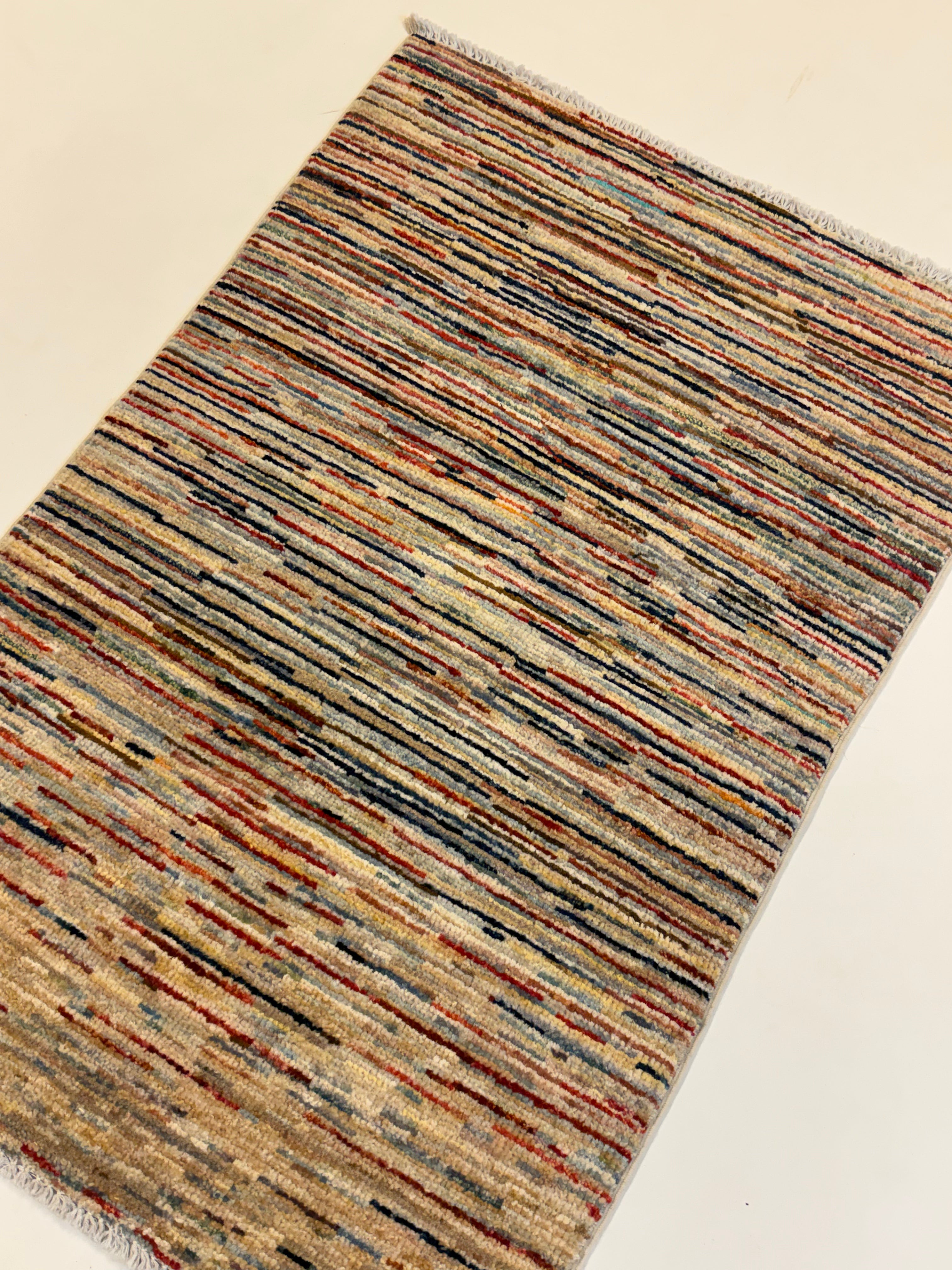 Afghaans Line Gabbeh Tapijt 63 X 96 CM Handgeknoopt
