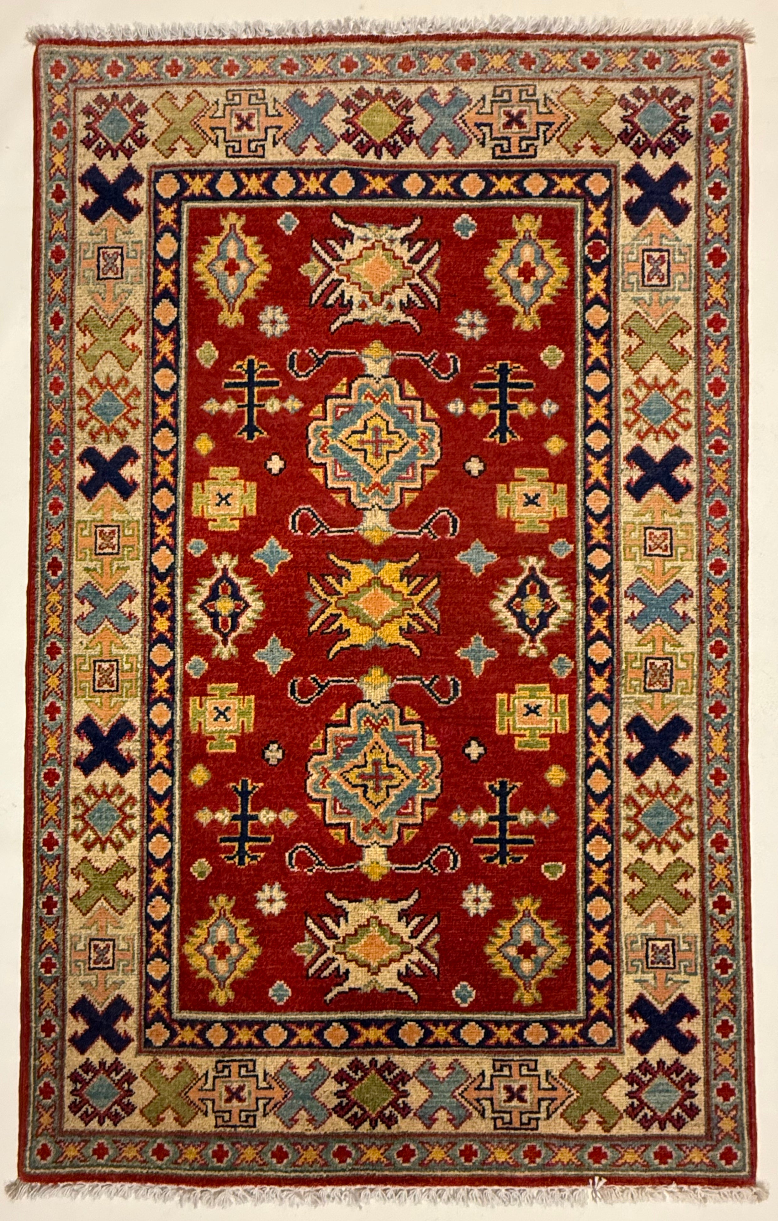 Handgeknoopt Kazak Tapijt 98 X 160 CM