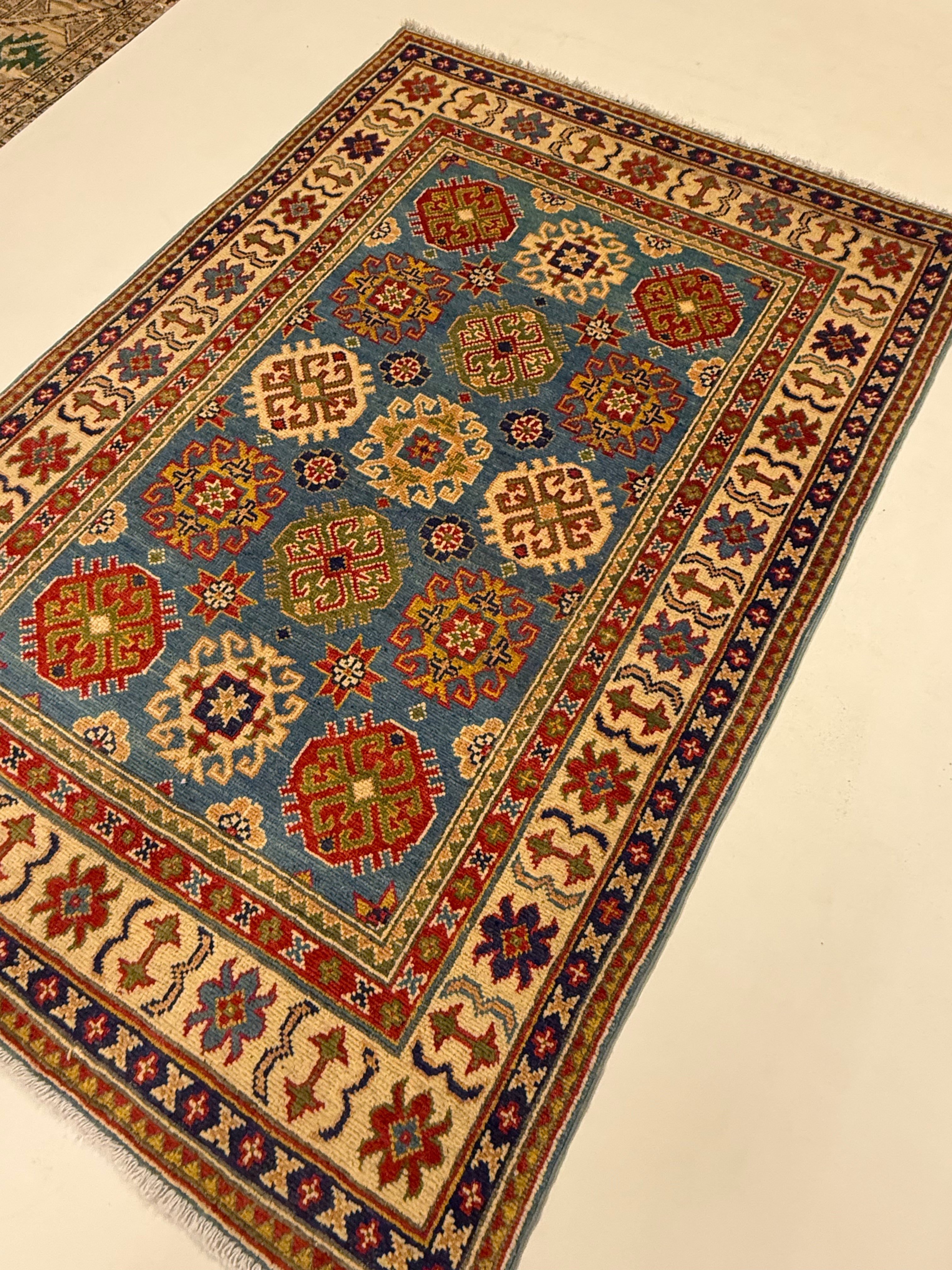 Handgeknoopt Kazak Tapijt 101 X 147 CM