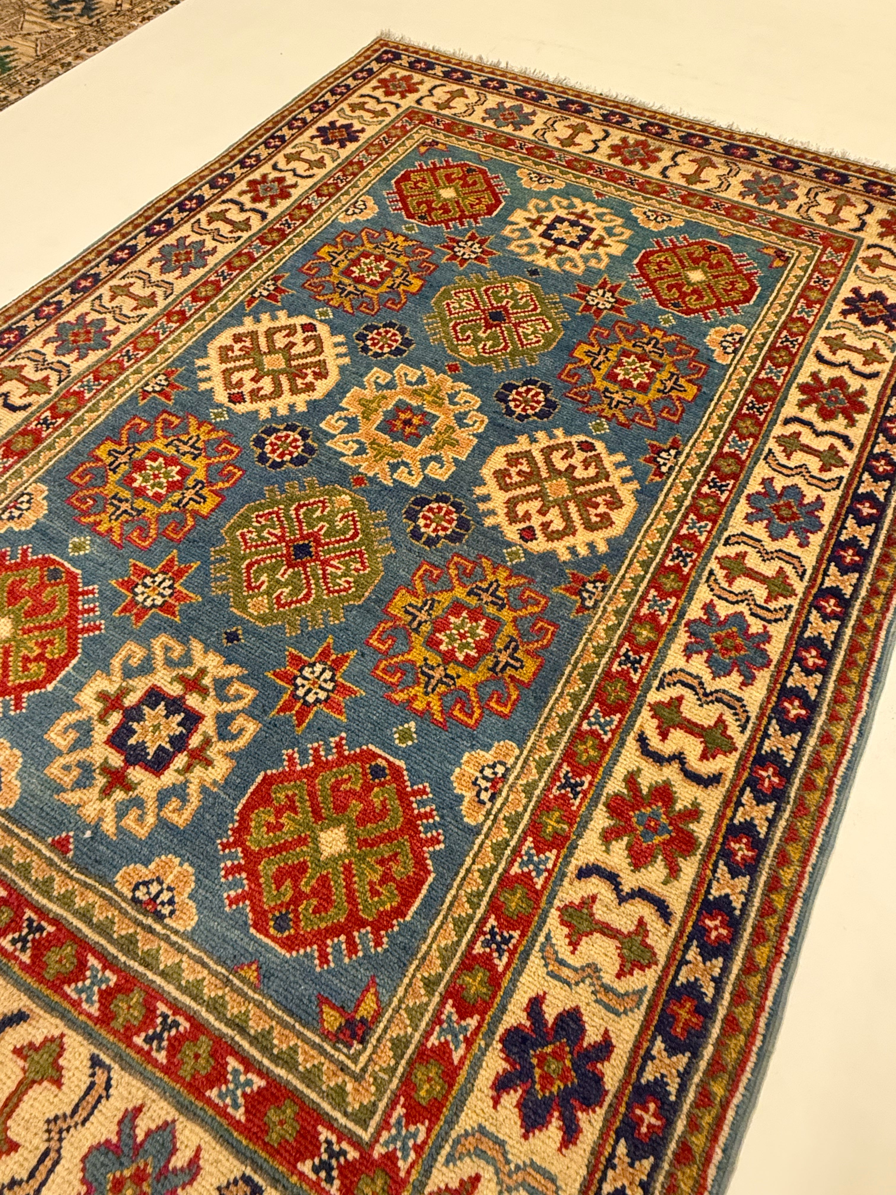 Handgeknoopt Kazak Tapijt 101 X 147 CM