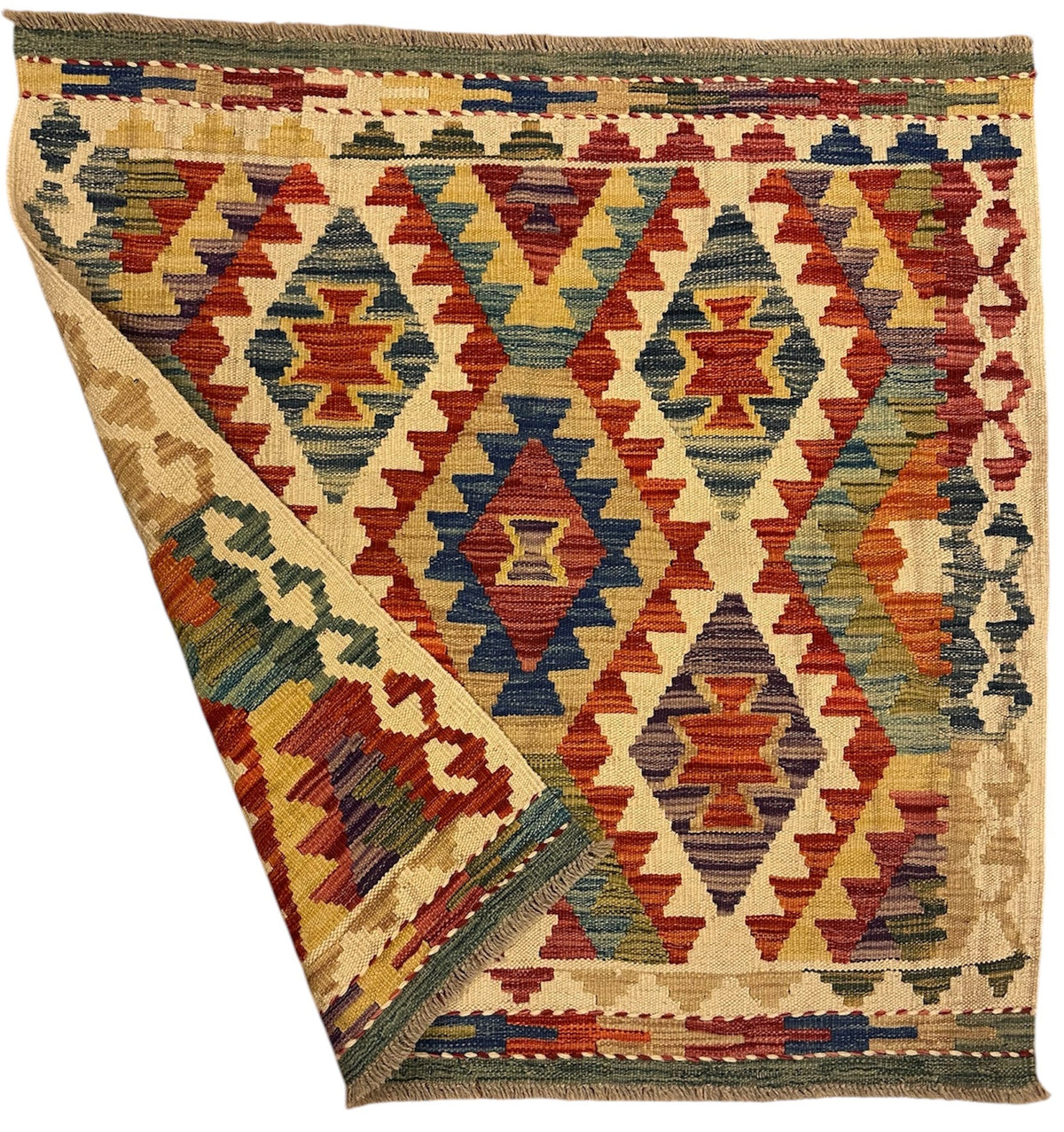 Handgeweven Afghaanse Kelim 100 X 101 CM