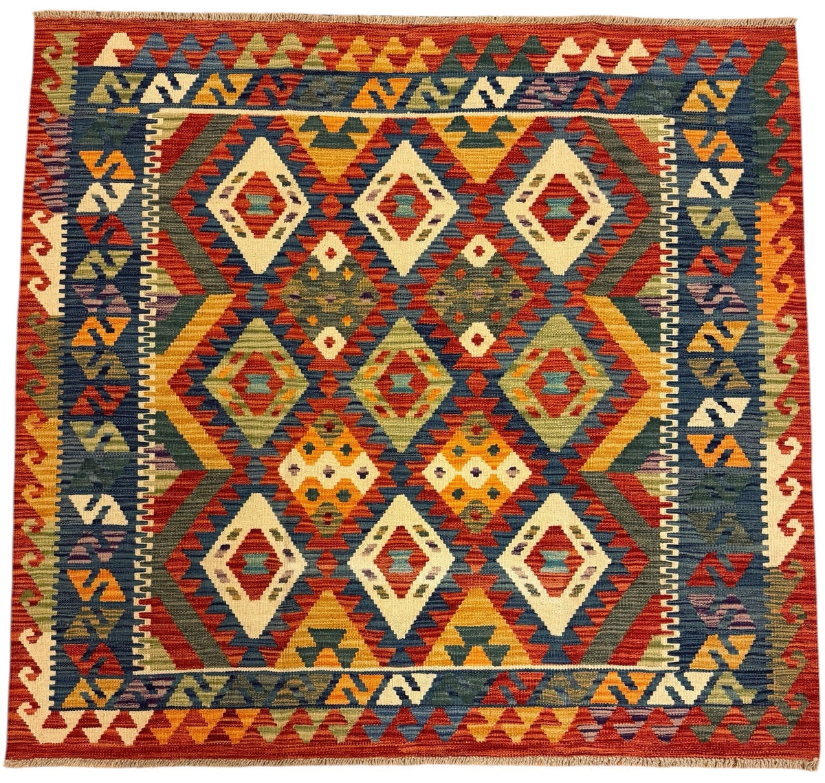 Afghaanse Kelim 145 X 156 CM Handgeweven Wol