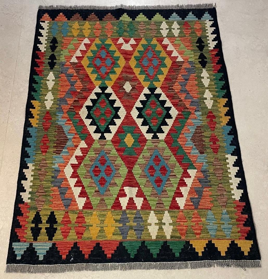 Afghaanse Kelim 101 X 148 CM Handgeweven