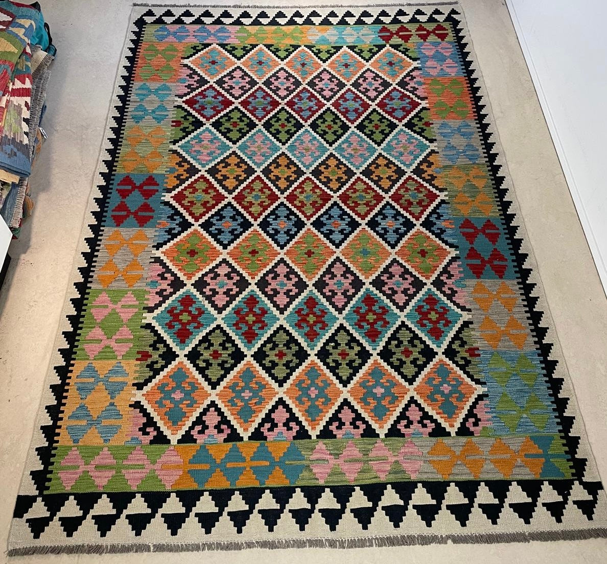 Afghaanse Kelim 202 X 293 CM Handgeweven