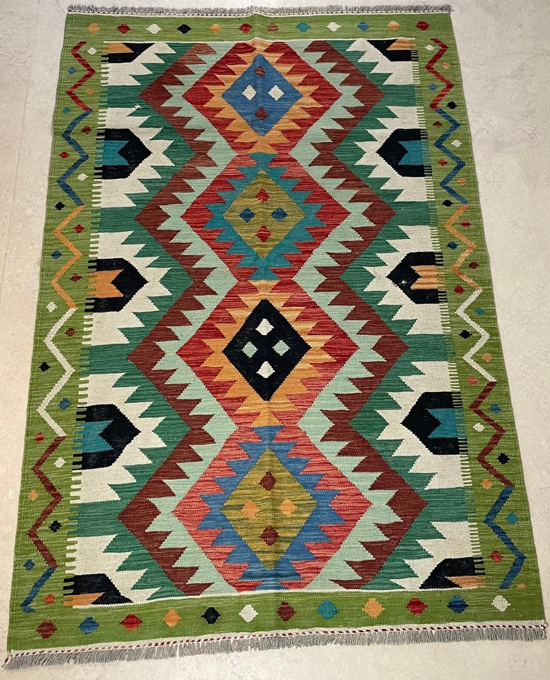 Handgeweven Afghaans Kelim Tapijt 123 X 182 CM