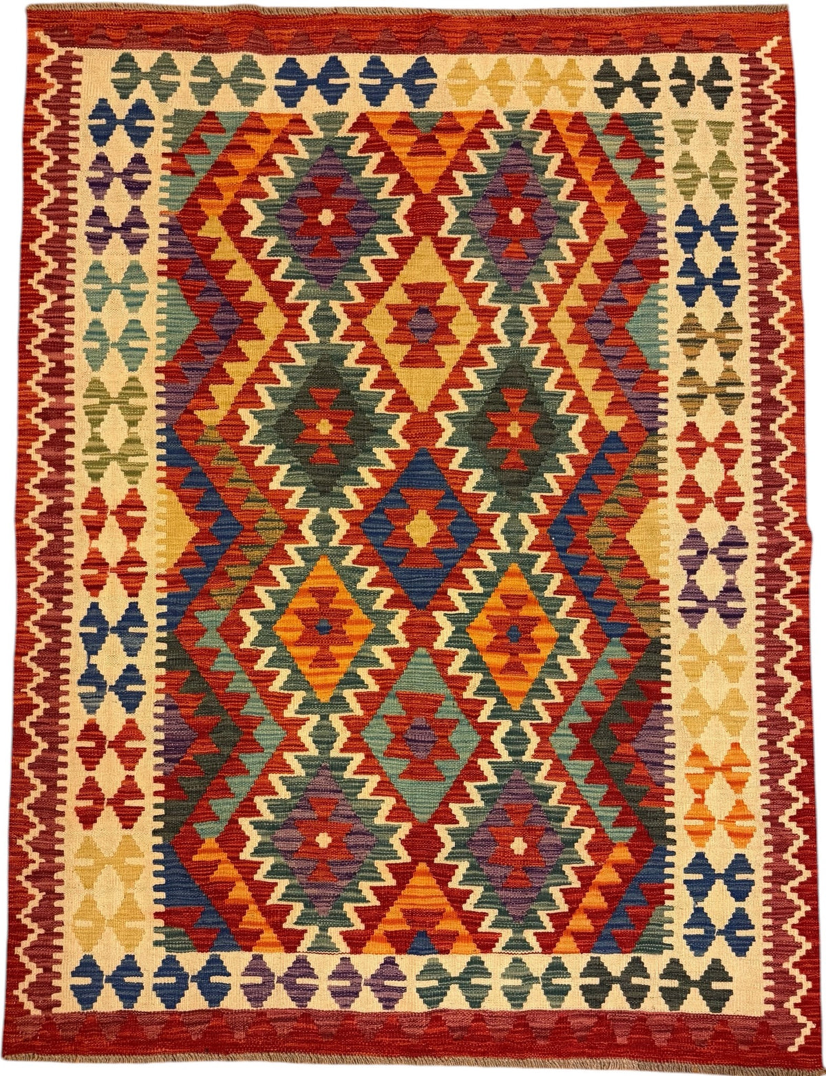 Afghaanse Kelim 146 X 195 CM Handgeweven Wol