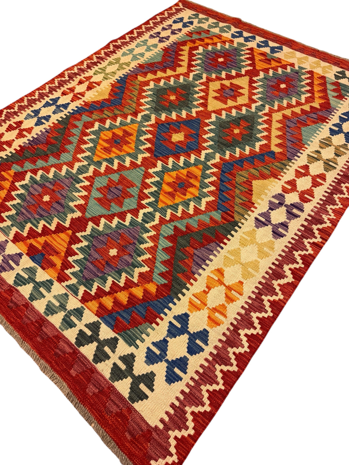 Afghaanse Kelim 146 X 195 CM Handgeweven Wol