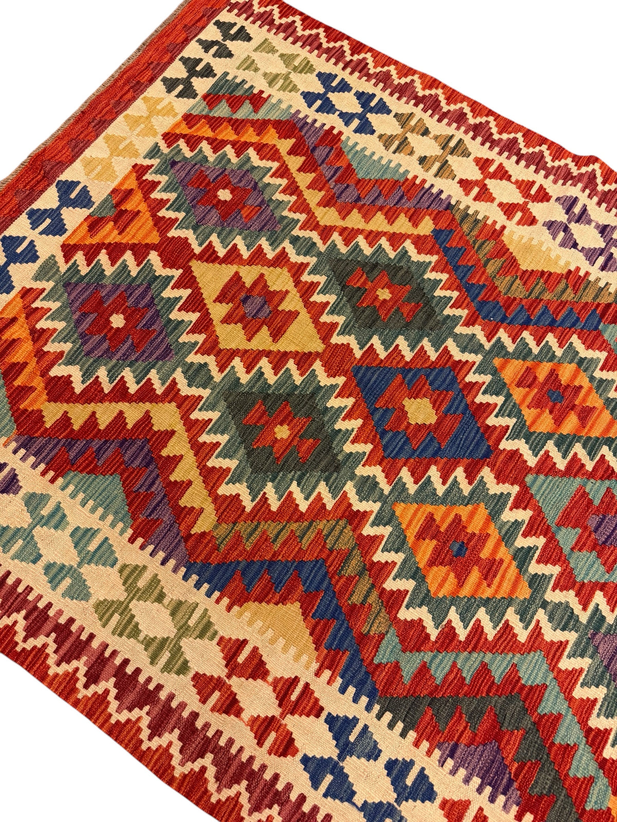 Afghaanse Kelim 146 X 195 CM Handgeweven Wol