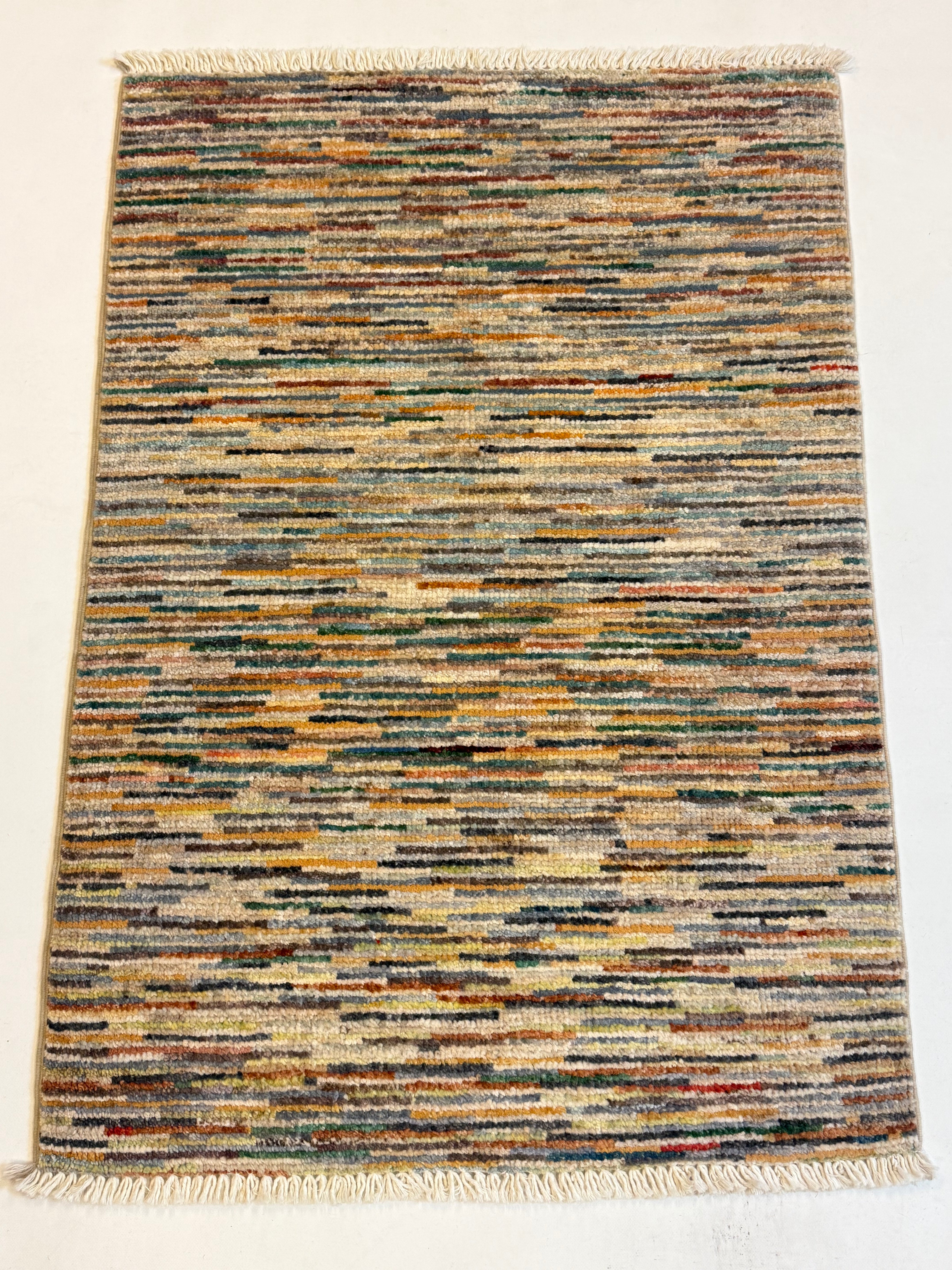 Afghaans Handgeknoopt Line Gabbeh 63 X 91 CM