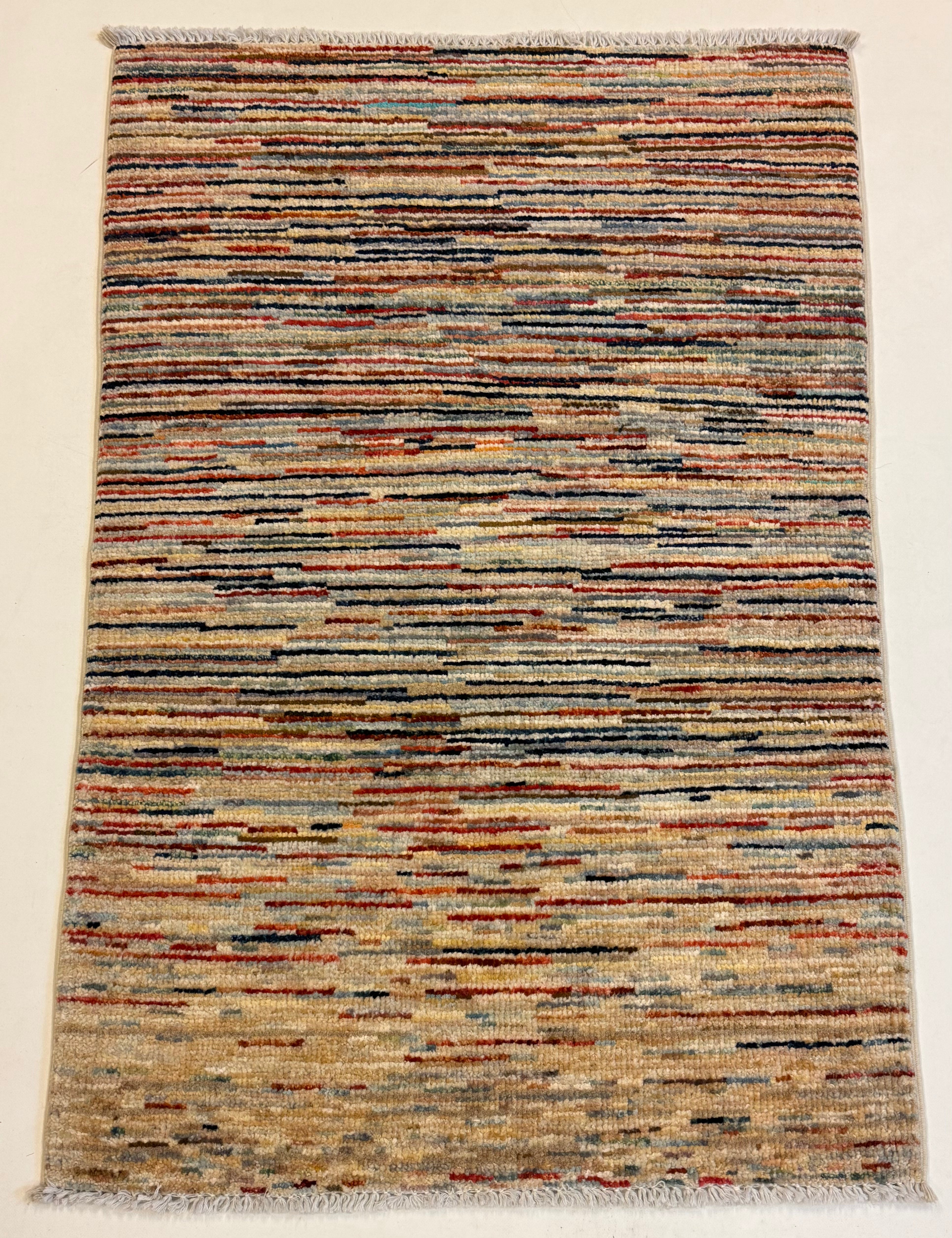 Afghaans Line Gabbeh Tapijt 63 X 96 CM Handgeknoopt