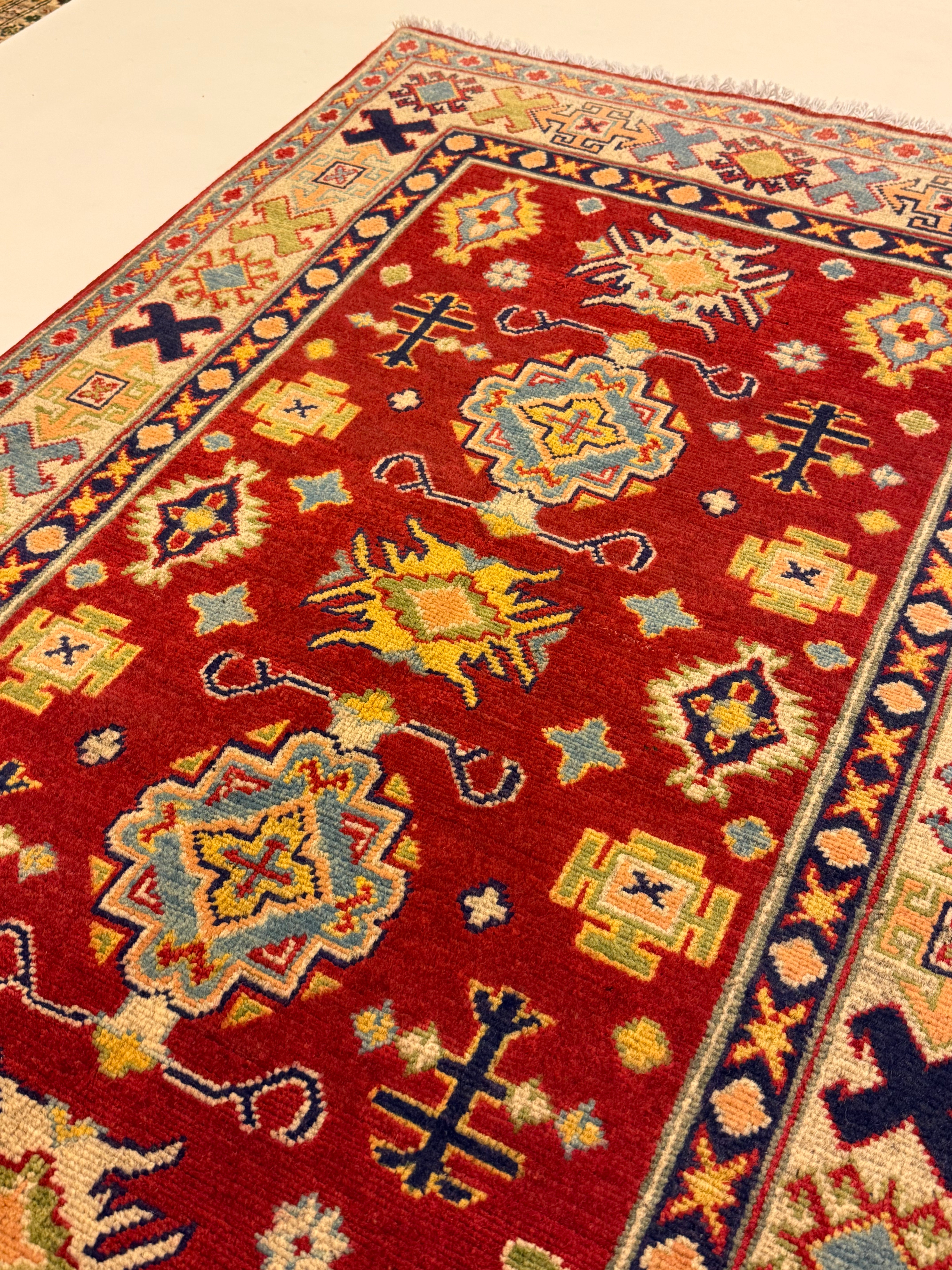 Handgeknoopt Kazak Tapijt 98 X 160 CM