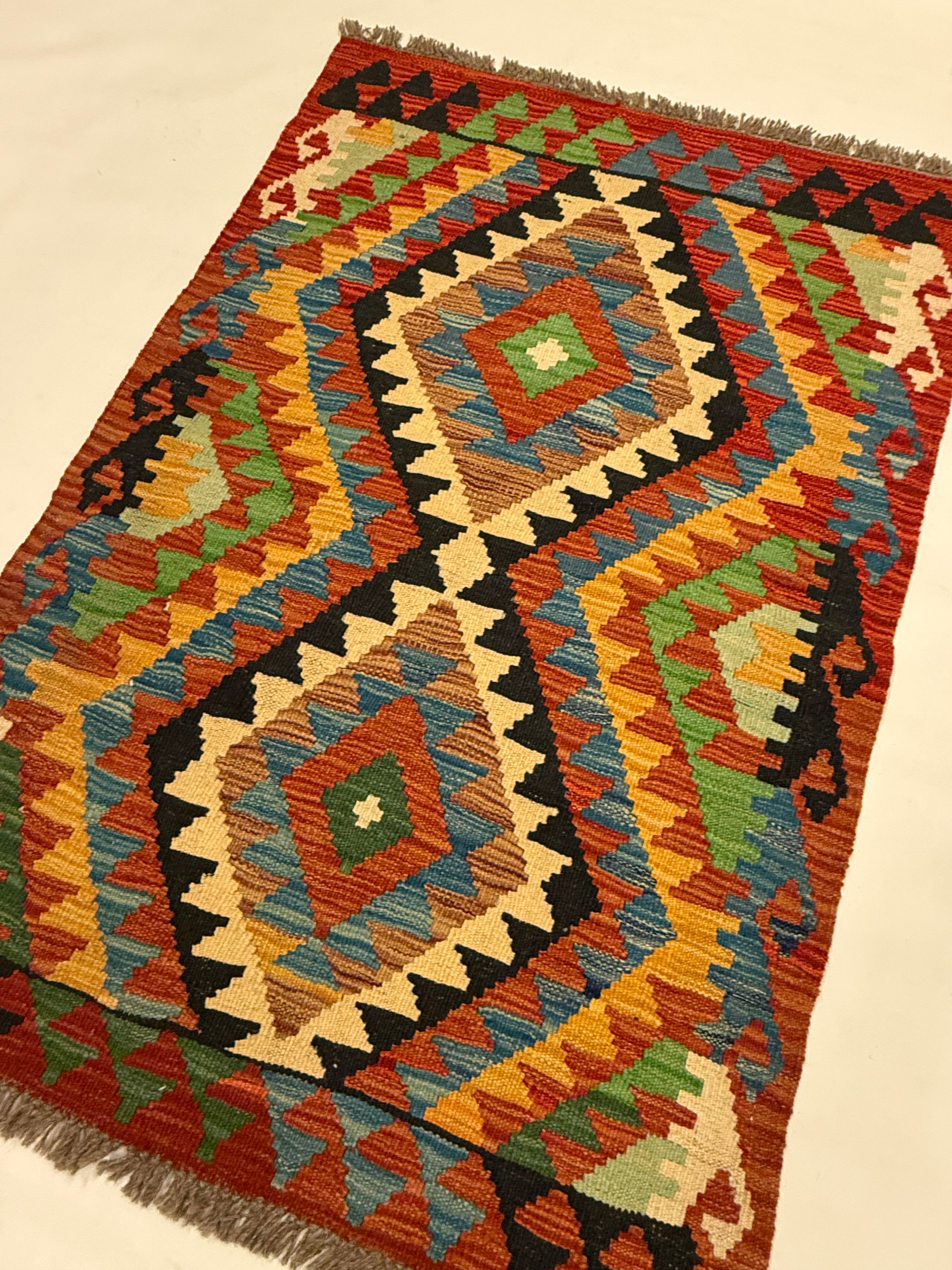 Afghaanse Kelim 76 X 115 CM Handgeweven