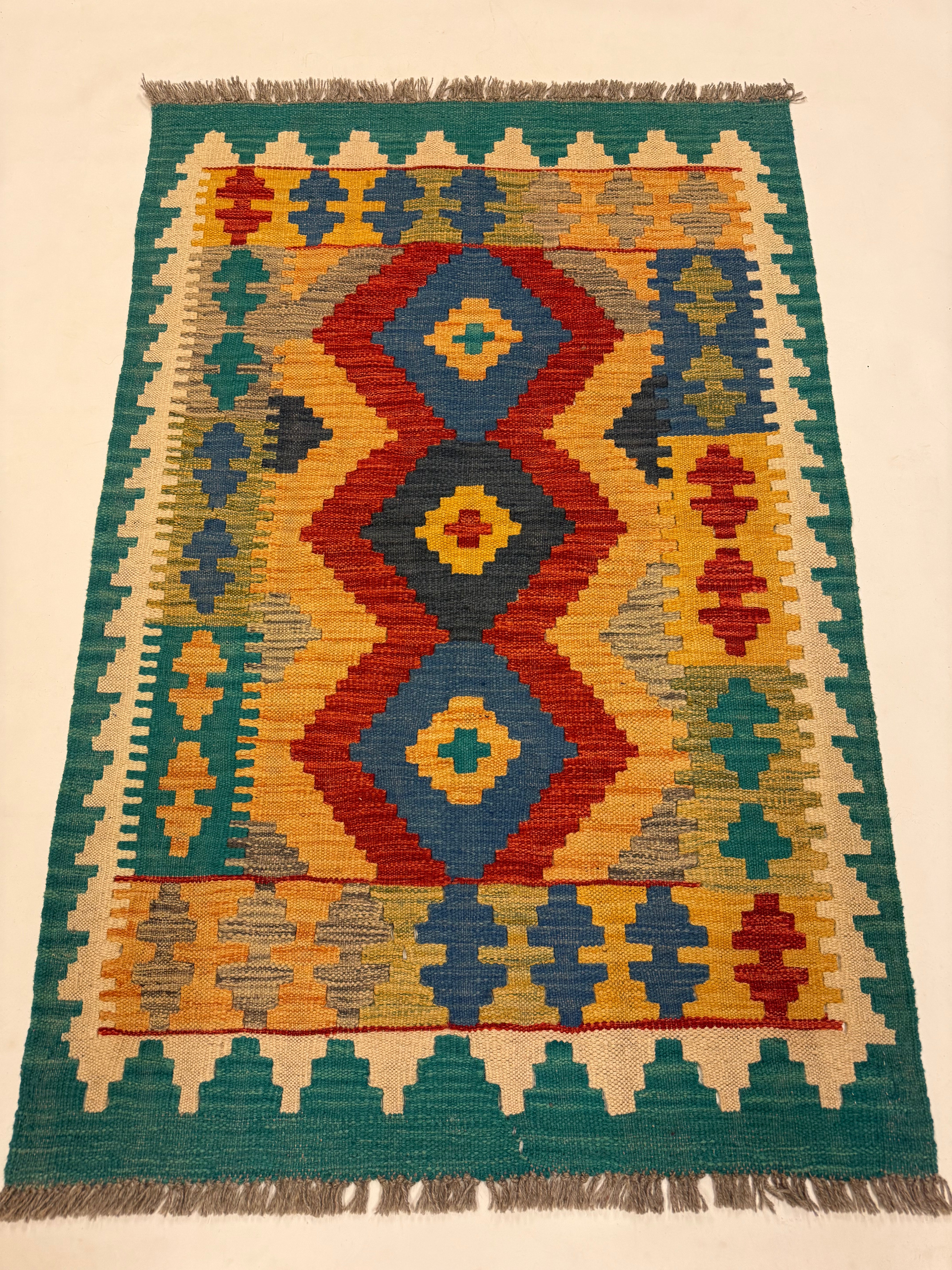Afghaanse Kelim Handgeweven 82 X 124 CM