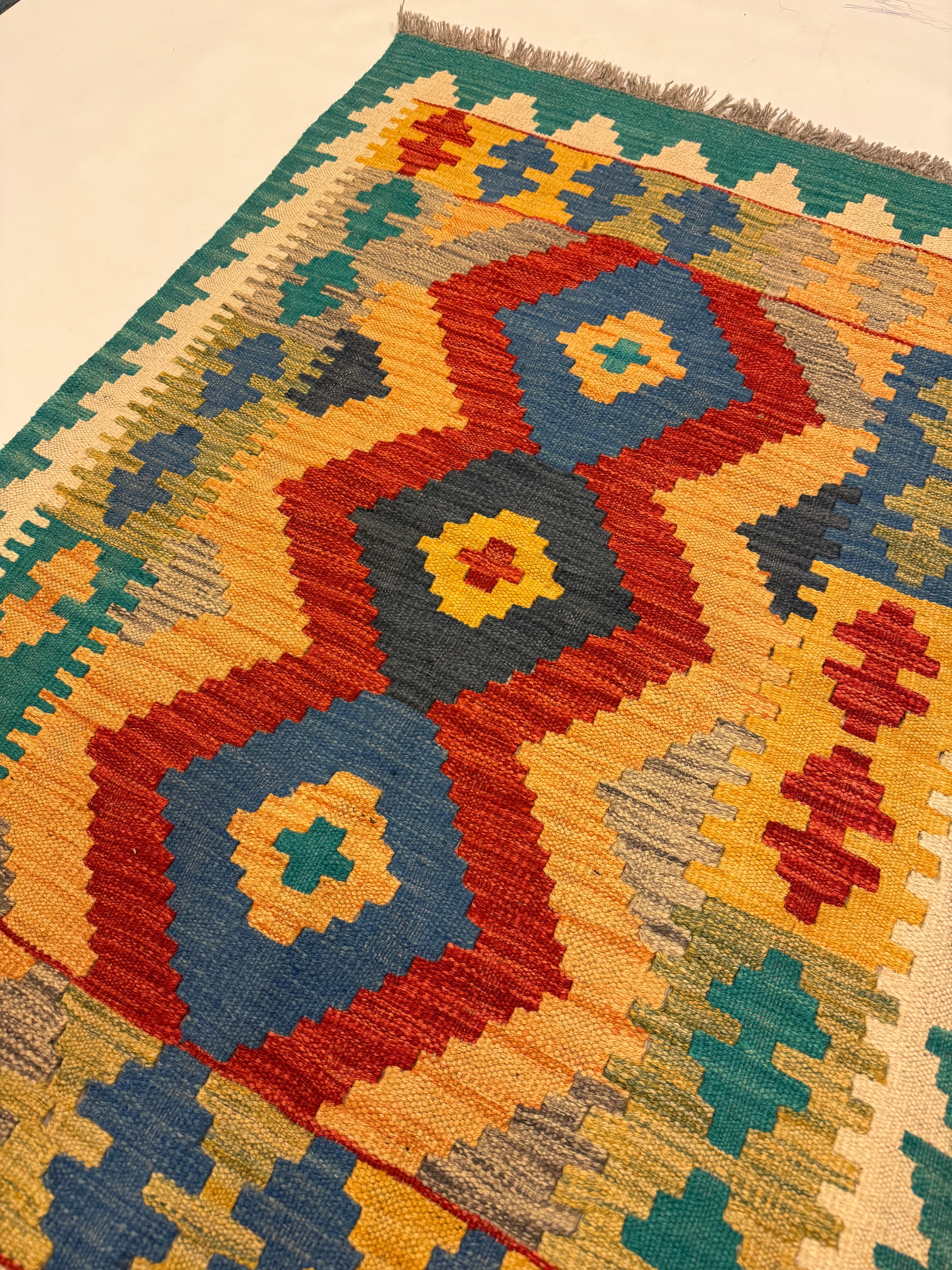 Afghaanse Kelim Handgeweven 82 X 124 CM