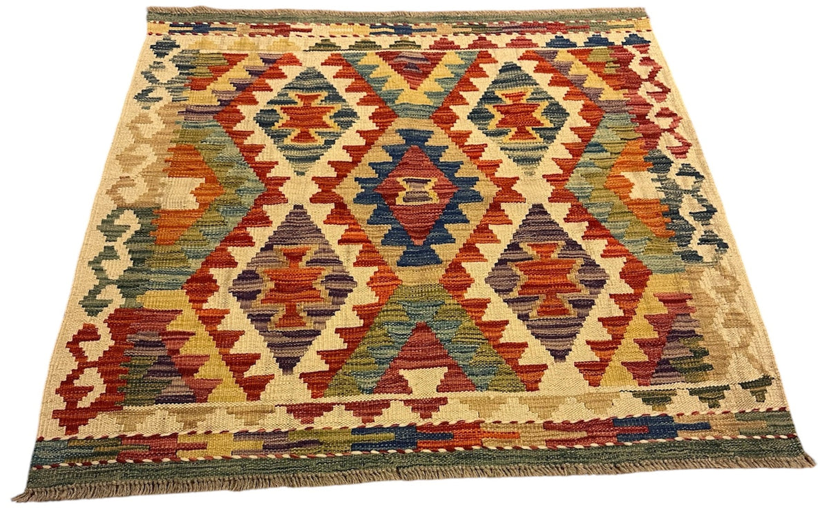 Handgeweven Afghaanse Kelim 100 X 101 CM
