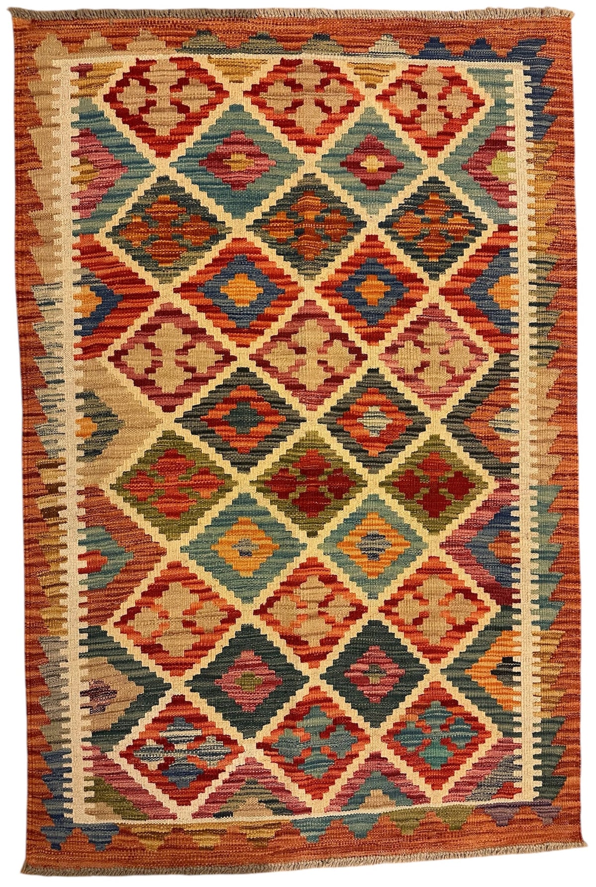 Handgeweven Afghaanse Kelim 100 X 152 CM