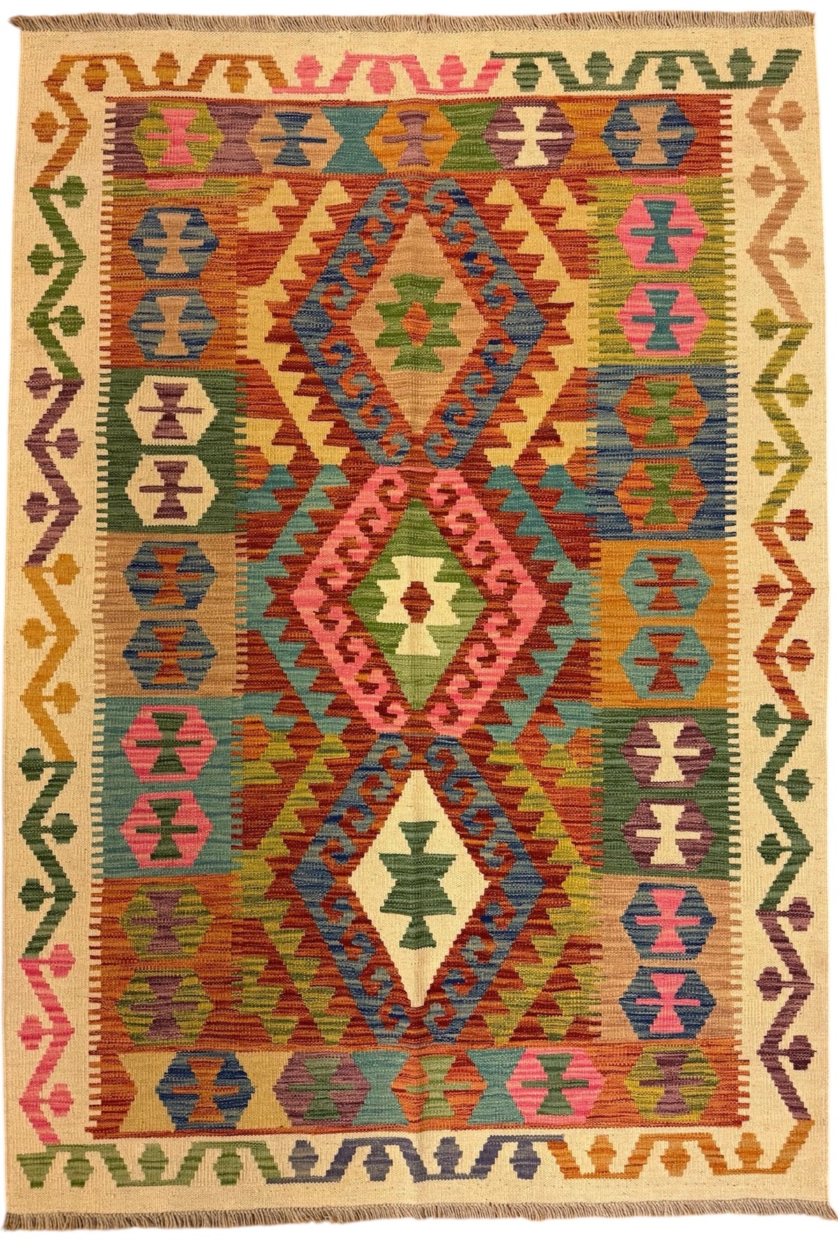 Handgeweven Afghaanse Kelim 127 X 182 CM