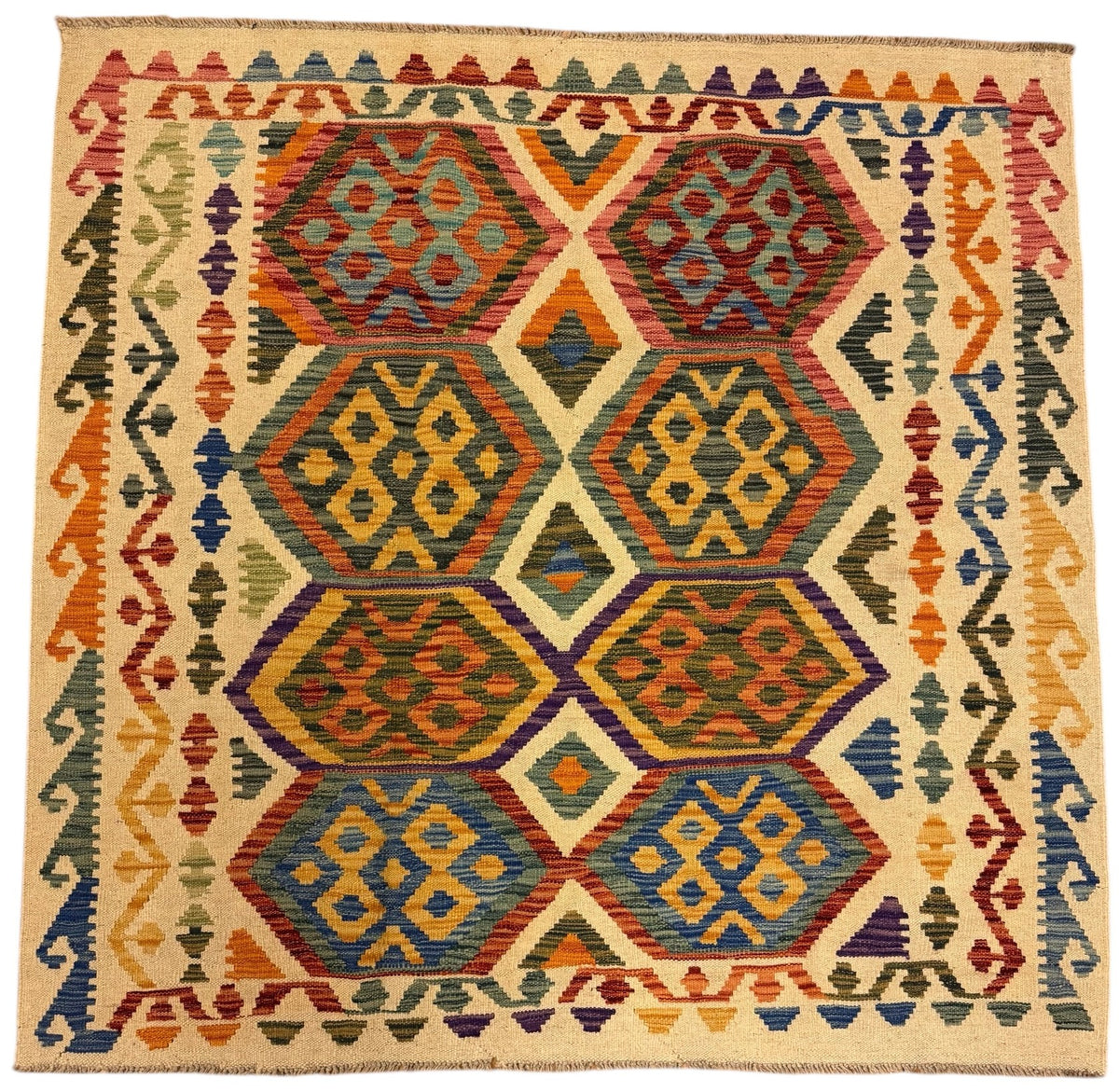 Afghaanse Kelim 152 X 156 CM  Handgeweven Wol