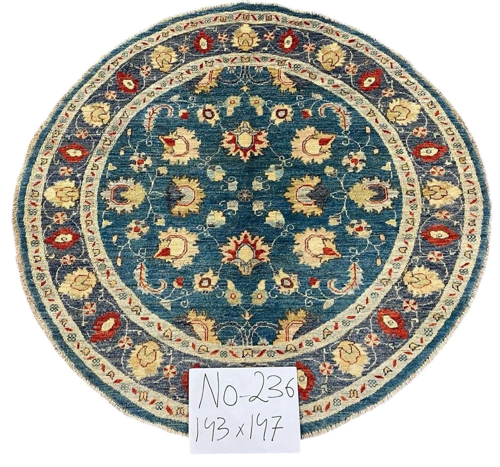 Afghaans Ziegler Tapijt 143 X 147 CM Handgeknoopt