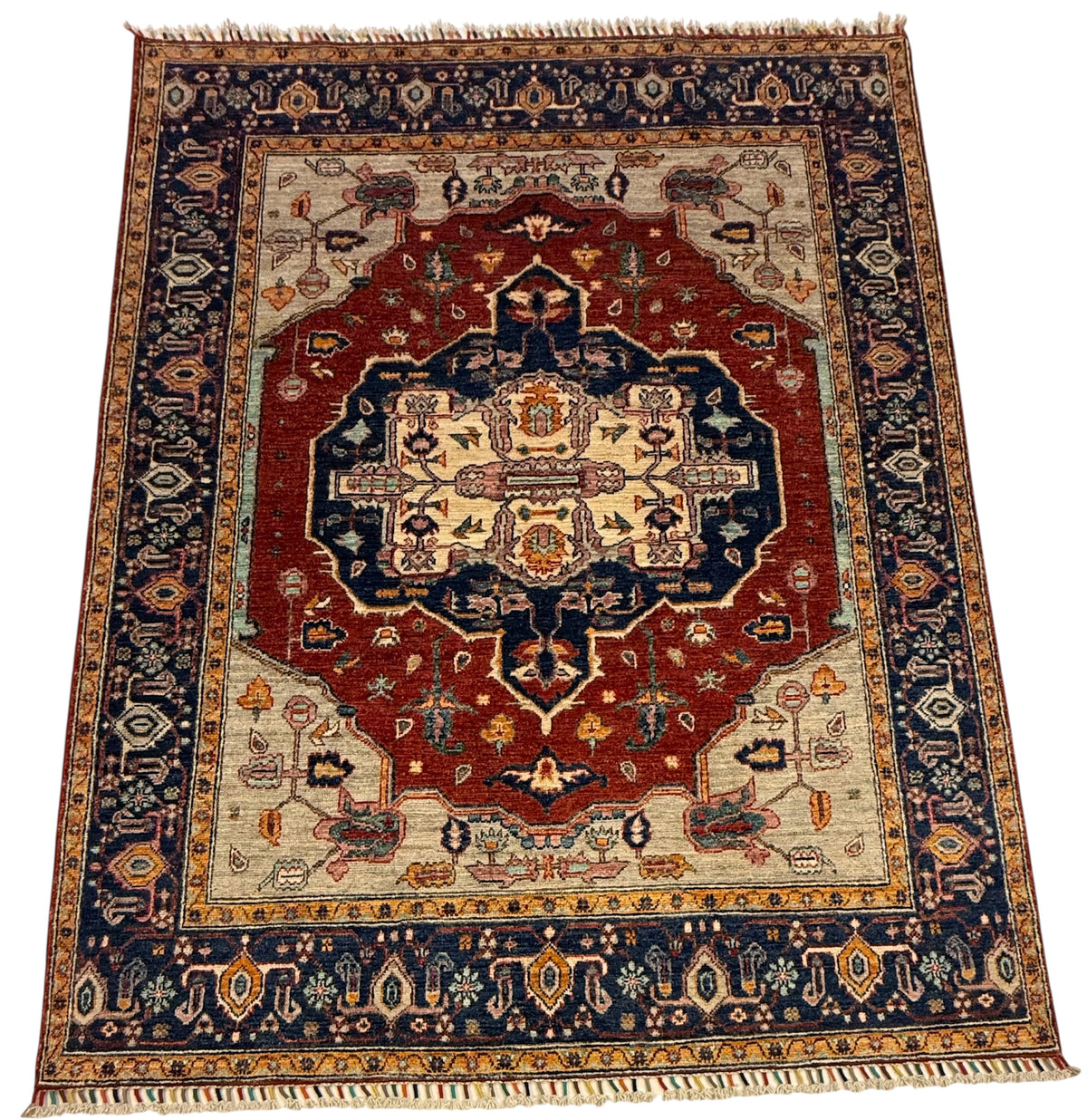Afghaans Heriz Tapijt Handgeknoopt 155 X 202 CM