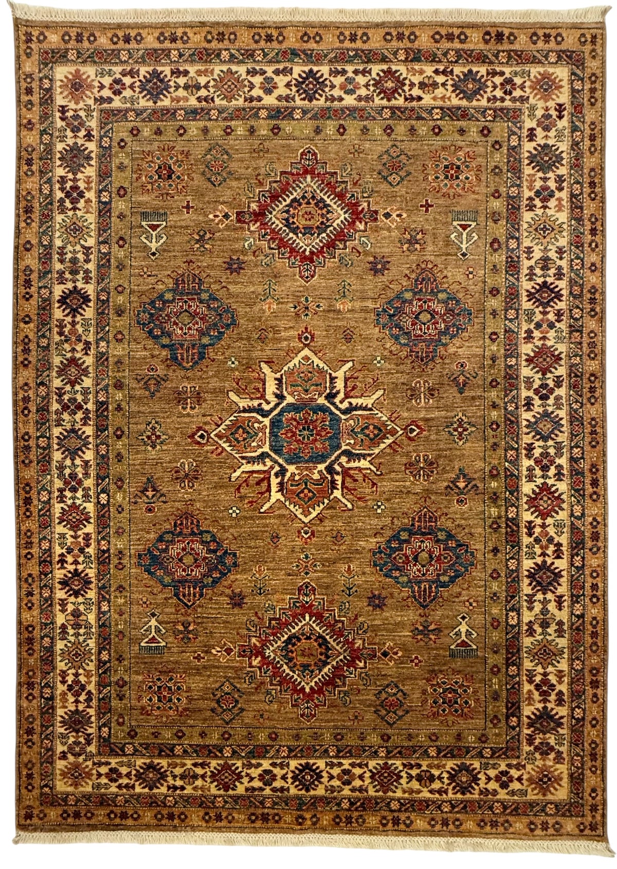 Afghaanse Handgeknoopt Kazak Tapijt 156 X 216 CM