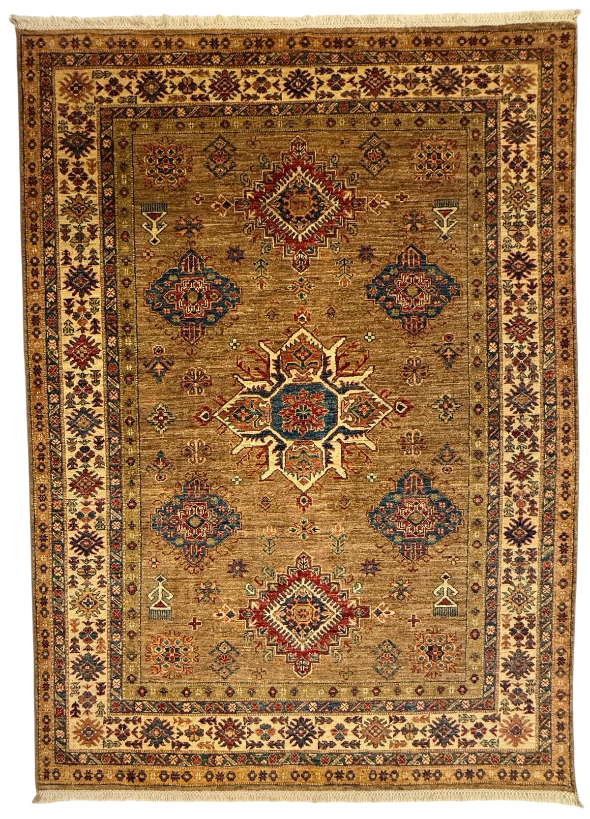 Afghaanse Handgeknoopt Kazak Tapijt 156 X 216 CM