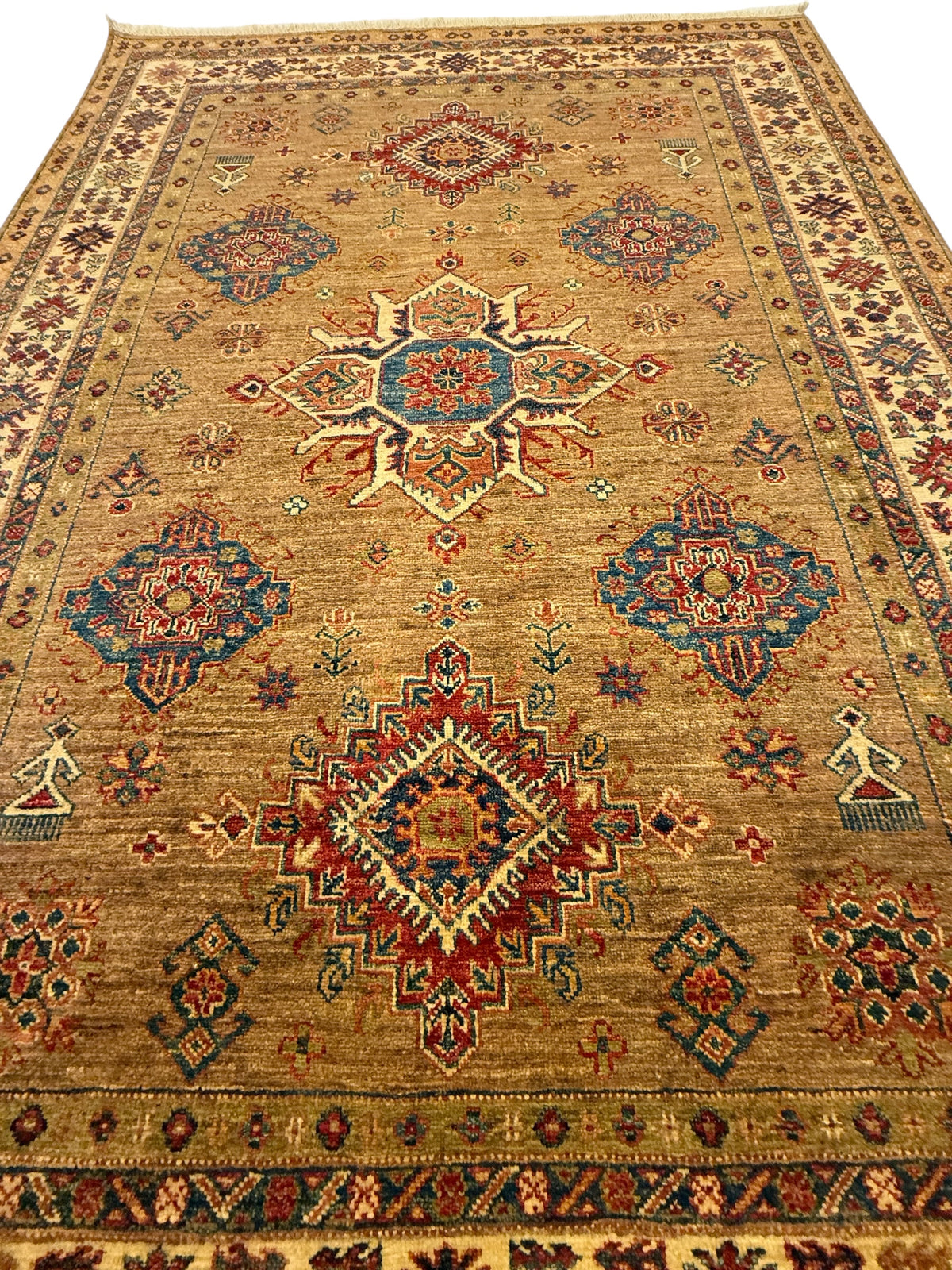 Afghaanse Handgeknoopt Kazak Tapijt 156 X 216 CM