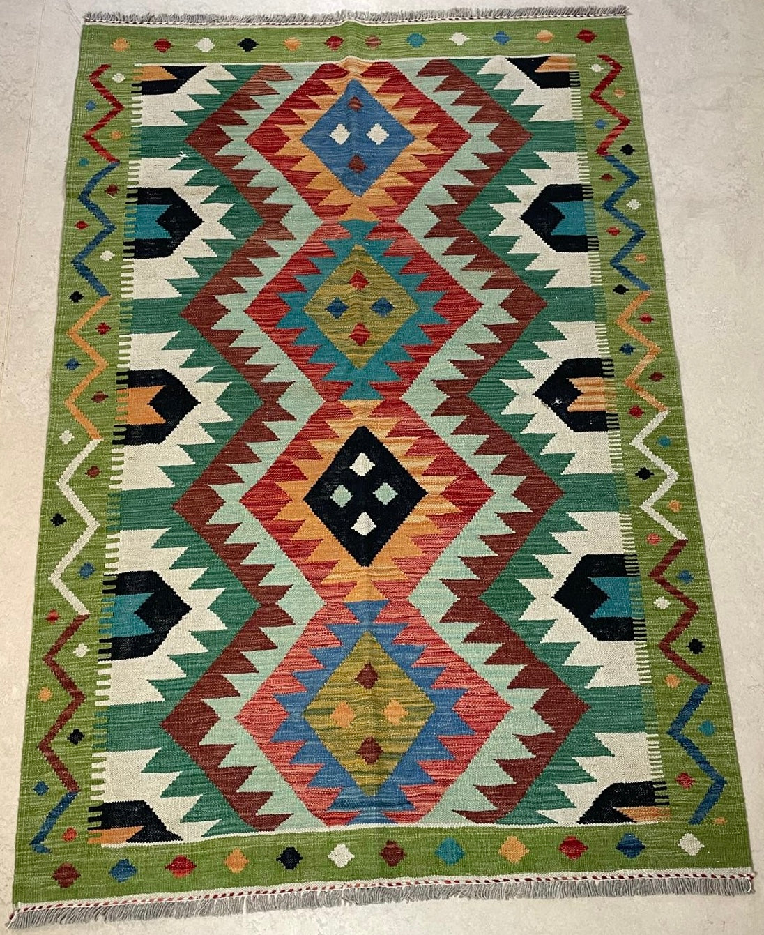 Handgeweven Afghaans Kelim Tapijt 123 X 182 CM